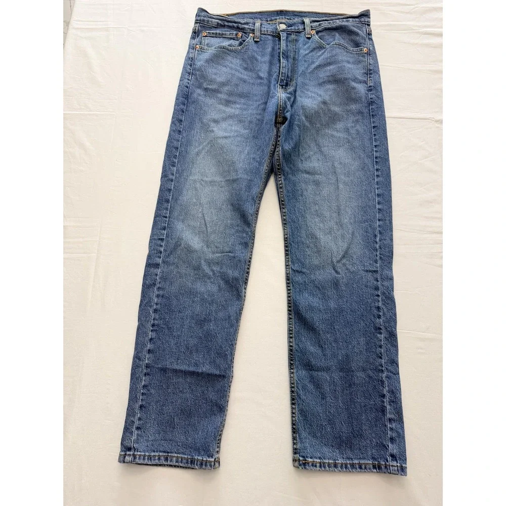 Levi's 505 Jeans Mens 36x30 Blue Medium Wash Regular Straight Denim Pants Casual